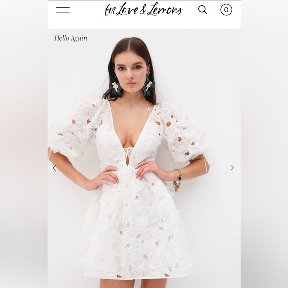 For Love and Lemons white mini dress. NWOT - Picture 3 of 3